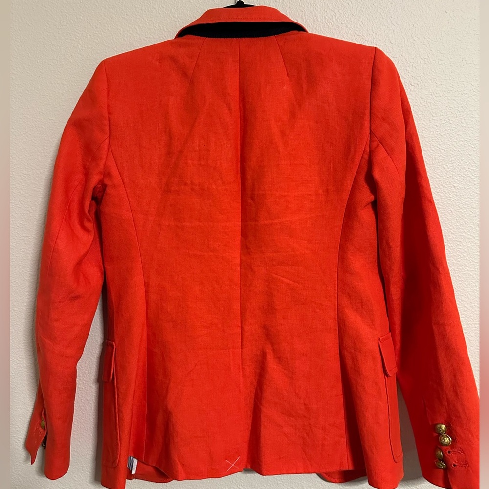100% Linen Jcrew Blazer in Coral Orange - Picture 3 of 7